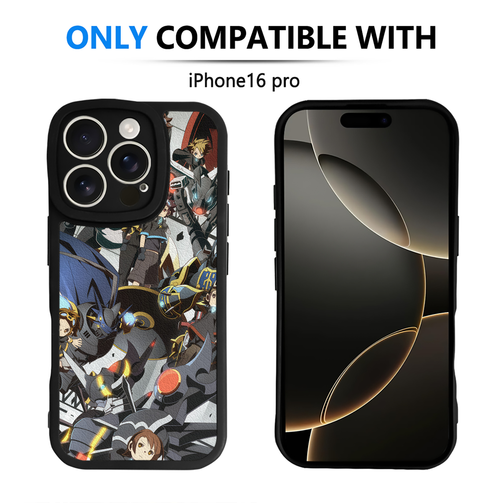 （画像用） Digimon デジタルモンスター/デジモン 【iPhone 16シリーズ対応】シリコンスマホケース（レザー調） 材質：シリコン